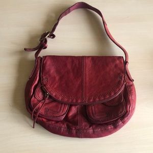 Lucky Brand red leather shoulder bag